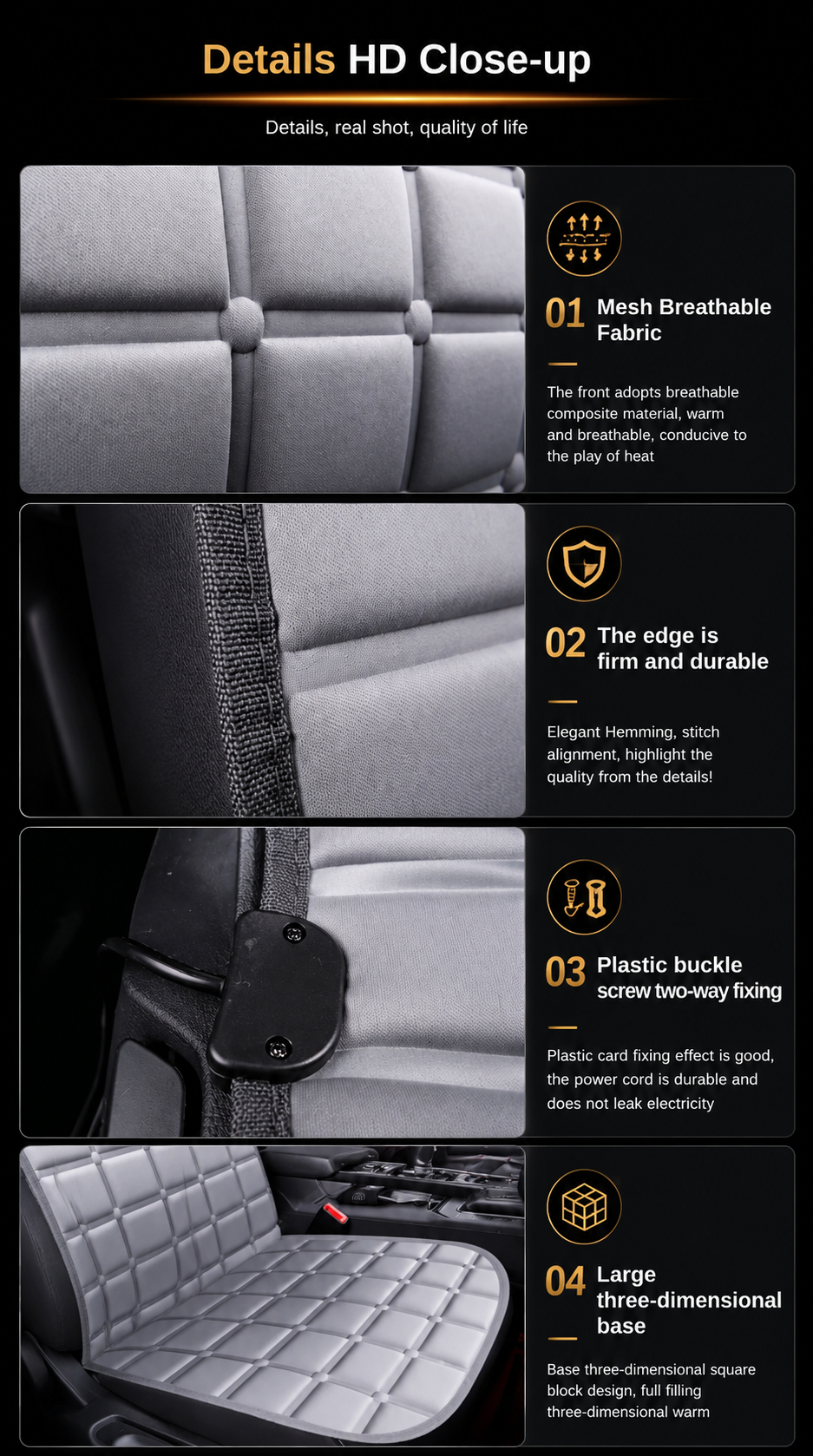 12V Car Heated Seat Cushion (Fast Heating)