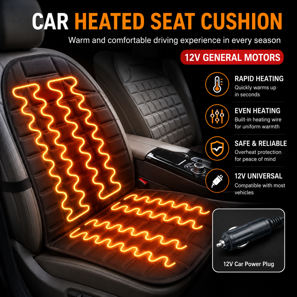 12V Car Heated Seat Cushion (Fast Heating)