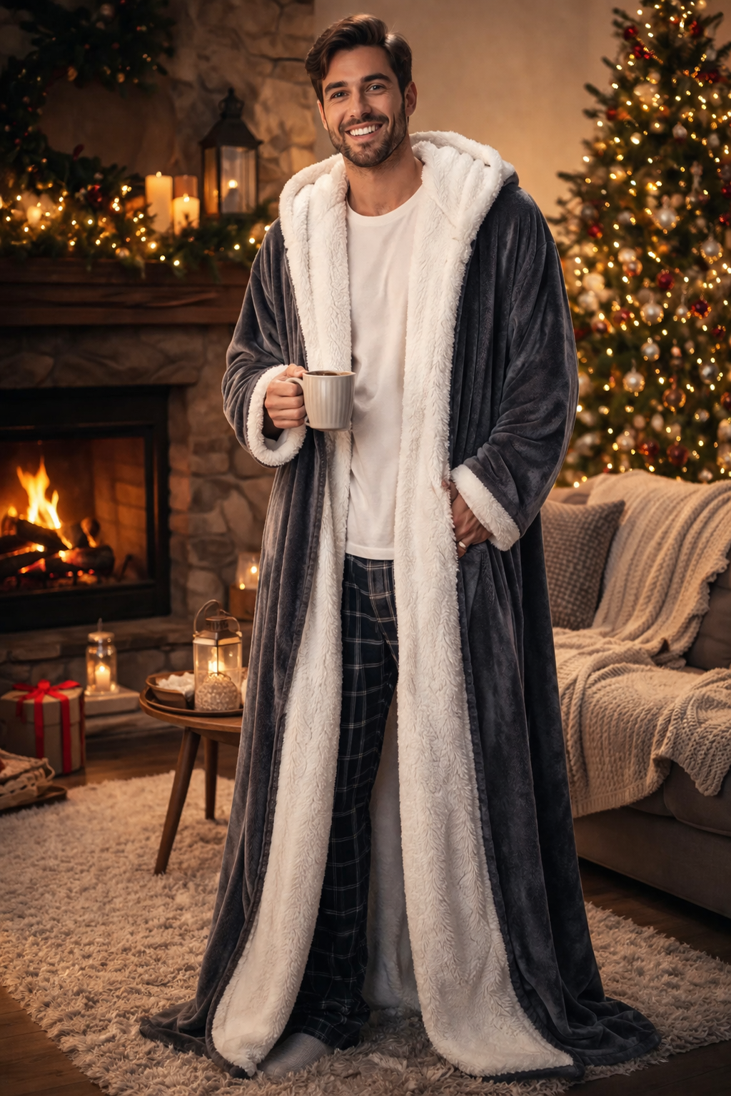 Electric Heated Blanket Hoodie with Foot Pocket