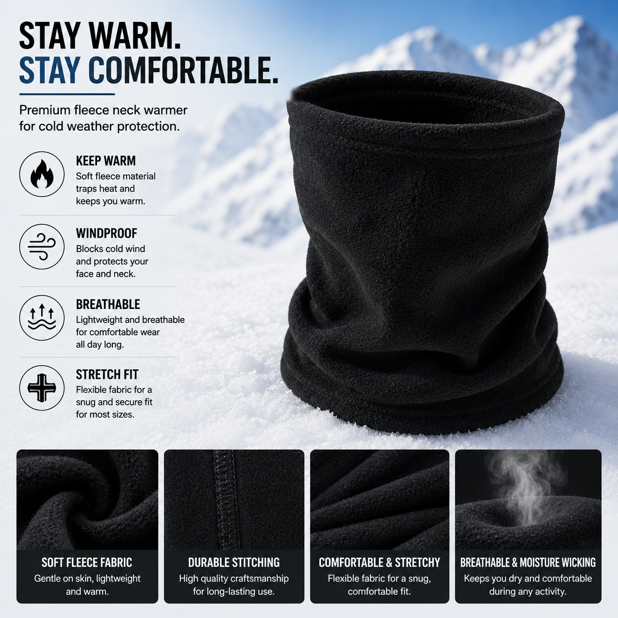 Polar Fleece Neck Warmer (Multi-Use)