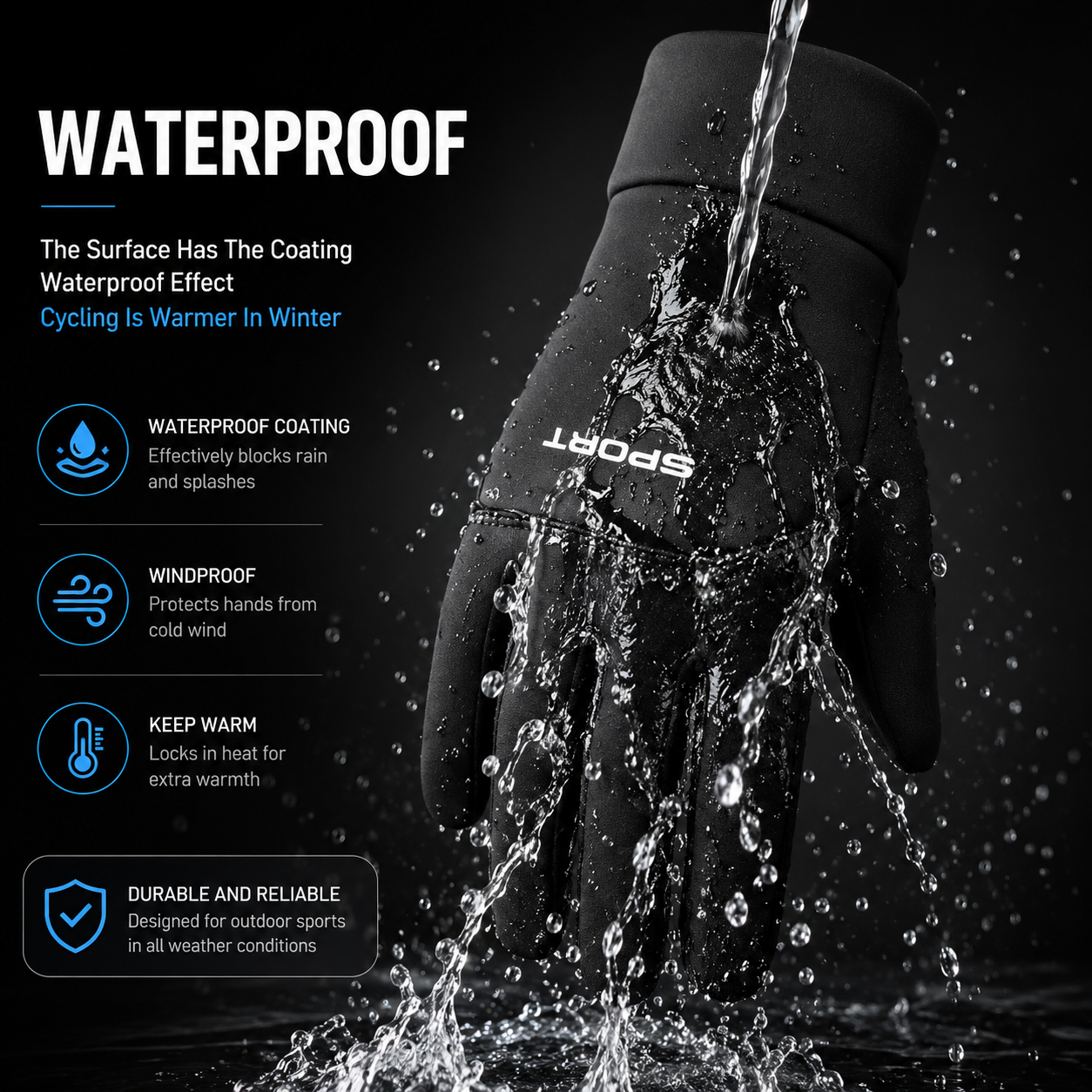 Touchscreen Thermal Winter Gloves (Windproof)