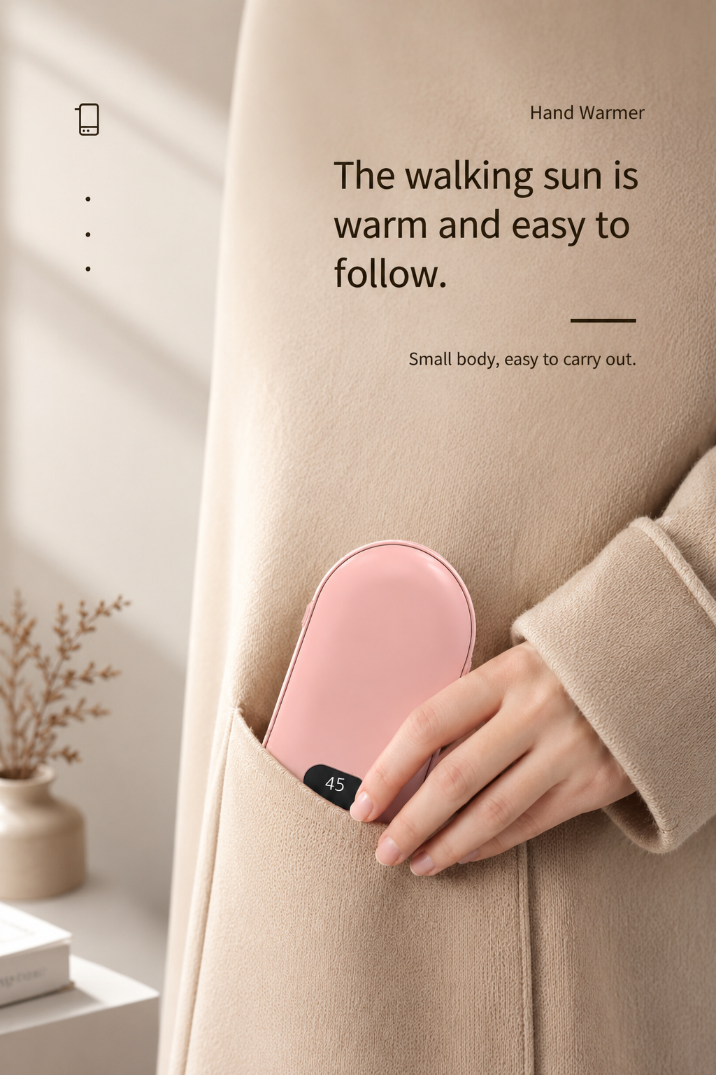 Rechargeable Double-Sided Hand Warmer (2 Heat Levels)