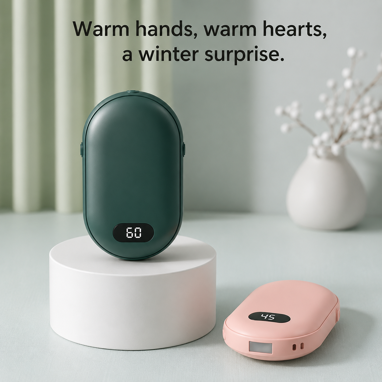 Rechargeable Double-Sided Hand Warmer (2 Heat Levels)