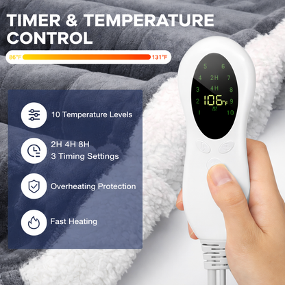 Electric Heated Blanket Hoodie with Foot Pocket